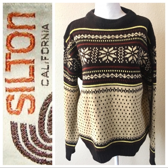 SILTON Winter Patterned Thick SWEATER Pullover TOP - Picture 1 of 5